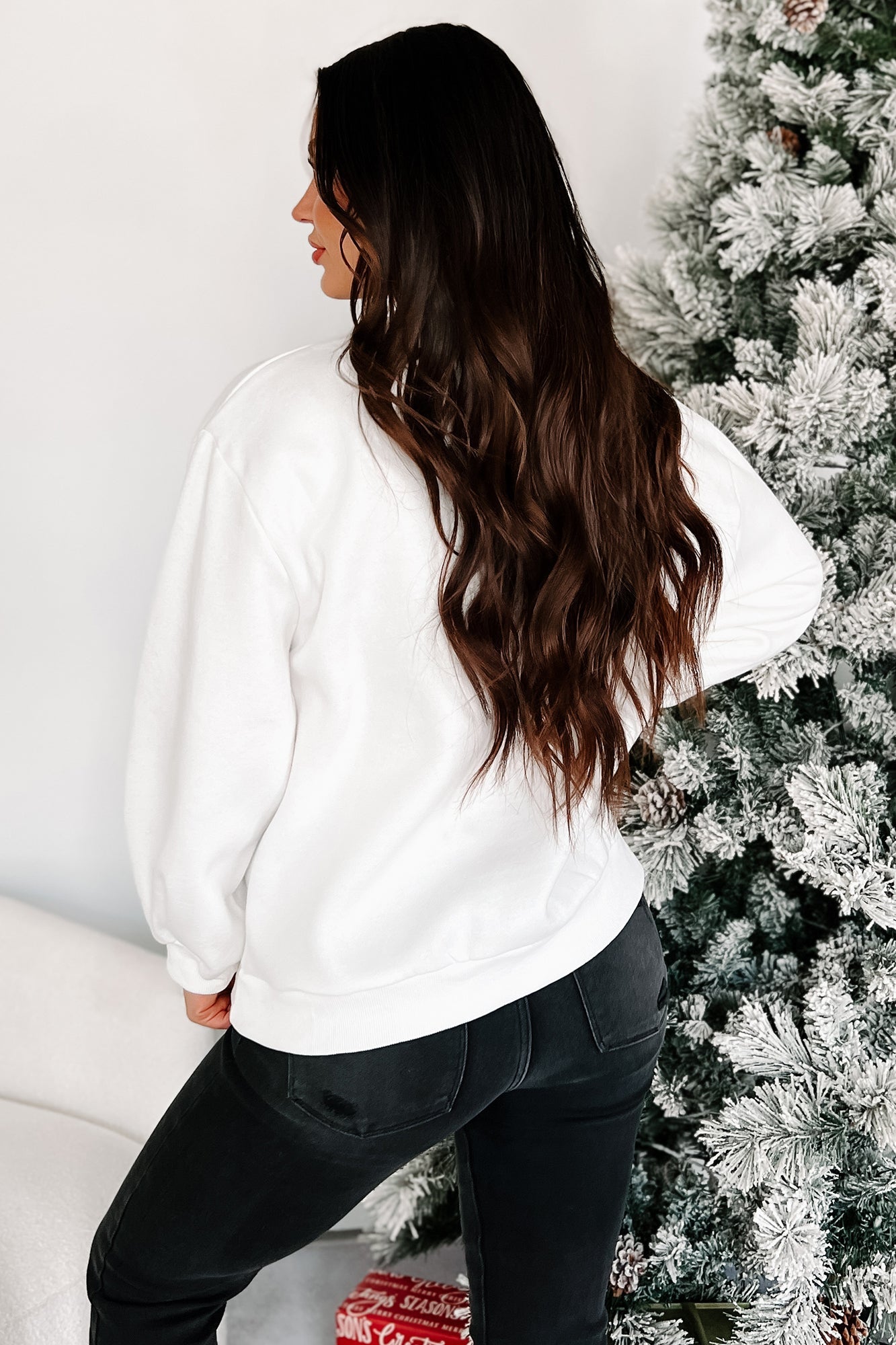 Santa's Calling Holiday Sweatshirt (Off White)