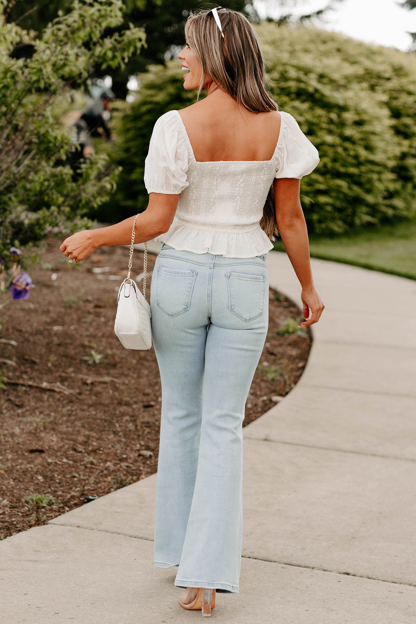 Yours For Now Floral Embroidered Crop Top (Ivory)