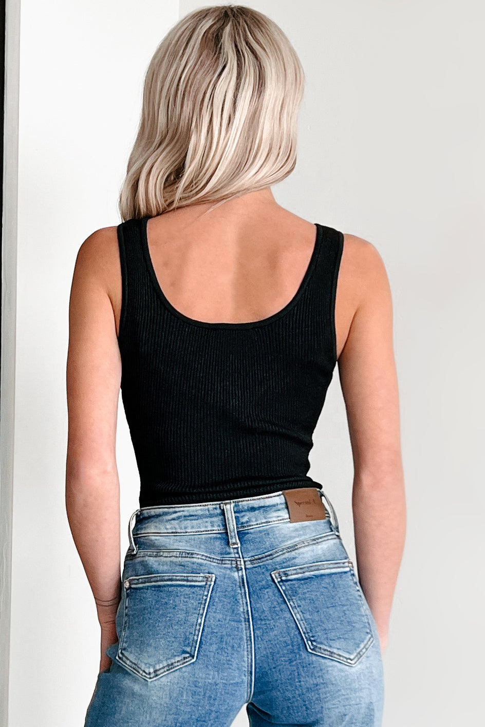 True Fascination Ribbed Metallic Lurex Bodysuit (Black)